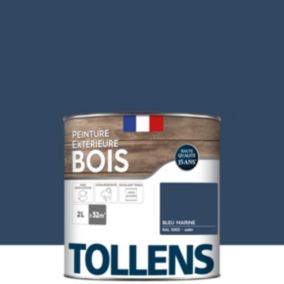 Peinture extérieure bois Tollens satin bleu marine 2L