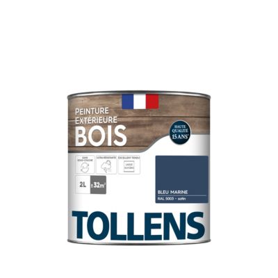 Peinture extérieure bois Tollens satin bleu marine 2L