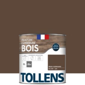 Peinture extérieure bois Tollens satin brun normand 2L