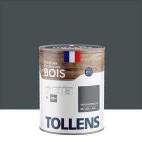 Peinture extérieure bois Tollens satin gris anthracite 5L