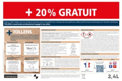 Peinture extérieure bois Tollens satin gris fenetre 2L + 20% gratuit