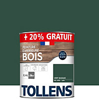 Peinture extérieure bois Tollens satin vert basque 2L + 20% gratuit