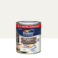 Peinture extérieure Ecran + bois Dulux Valentine satin blanc 2L +20% gratuit