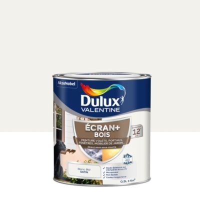 Peinture extérieure Ecran+ bois Dulux Valentine satin blanc 500 ml