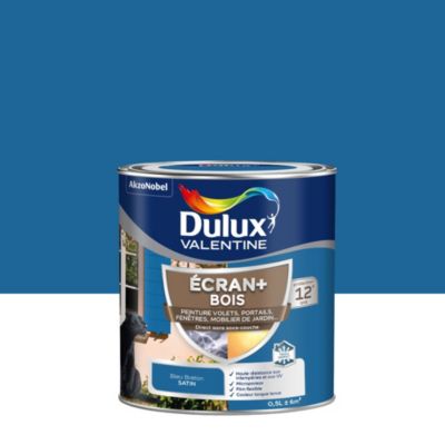 Peinture extérieure Ecran+ bois Dulux Valentine satin bleu breton 500 ml