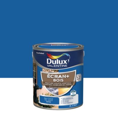 Peinture extérieure Ecran+ bois Dulux Valentine satin bleu cobalt 2L