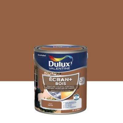 Peinture extérieure Ecran+ bois Dulux Valentine satin teck 2L