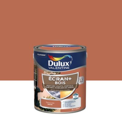 Peinture extérieure Ecran+ bois Dulux Valentine satin terre cuite 2L