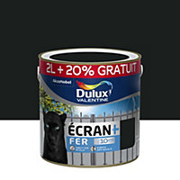 Peinture extérieure Ecran+ Fer protection antirouille Dulux Valentine brillant noir RAL 9005 2L +20% gratuit