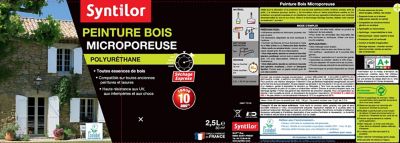 Peinture extérieure et intérieure bois microporeuse blanc Syntilor 2,5L