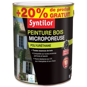 Peinture extérieure et intérieure bois microporeuse blanc cassé Syntilor 2,5L + 20% gratuit
