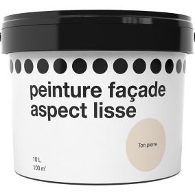 Peinture extérieure façade aspect lisse ton pierre 10L