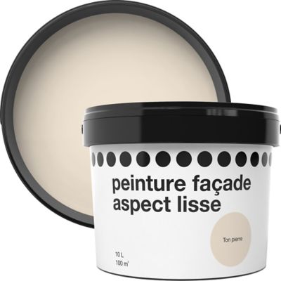 Peinture extérieure façade aspect lisse ton pierre 10L