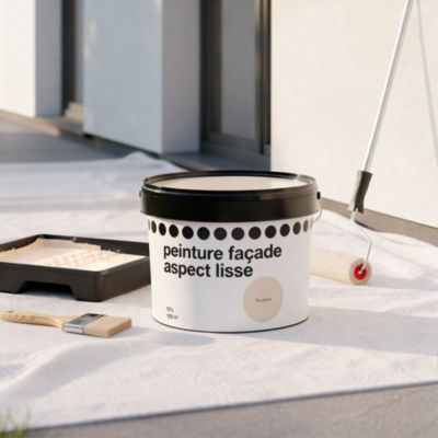 Peinture extérieure façade aspect lisse ton pierre 10L