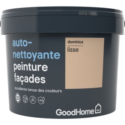 Peinture extérieure façade conditions extrêmes GoodHome beige Dominica 10L