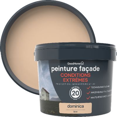 Peinture extérieure façade conditions extrêmes GoodHome beige Dominica 10L