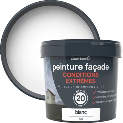 Peinture extérieure façade conditions extrêmes GoodHome blanc 5L