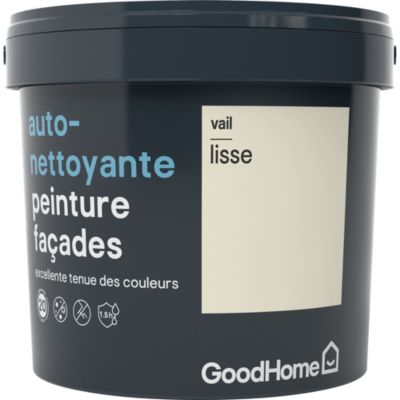 Peinture extérieure façade conditions extrêmes GoodHome crème Vail 5L