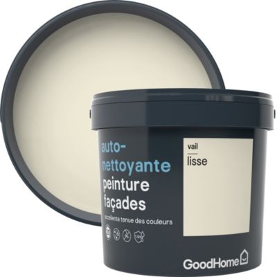 Peinture extérieure façade conditions extrêmes GoodHome crème Vail 5L