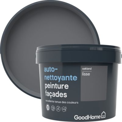 Peinture extérieure façade conditions extrêmes GoodHome gris Oakland 10L