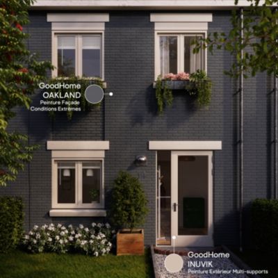 Peinture extérieure façade conditions extrêmes GoodHome gris Oakland 5L
