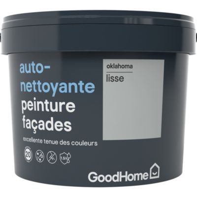 Peinture extérieure façade conditions extrêmes GoodHome gris Oklahoma 10L