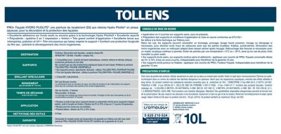 Peinture extérieure façade Hydro Pliolite Tollens pro + blanc 10L