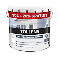 Peinture extérieure façade Tollens Projet express blanc 10L+ 20% gratuit