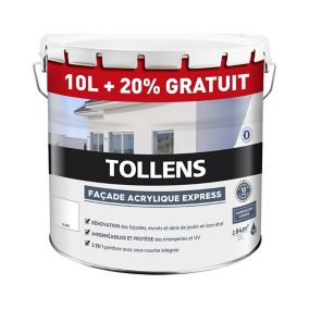 Peinture extérieure façade Tollens Projet express blanc 10L+ 20% gratuit