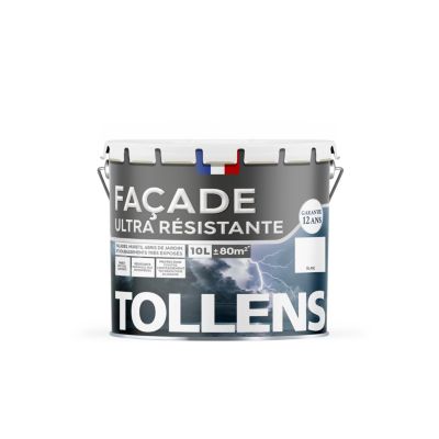 Peinture extérieure façade Tollens ultra résistante blanc 10L