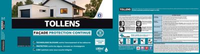 Peinture extérieure façade Tollens ultra résistante RAL 7016 gris 10L