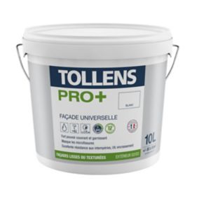 Peinture extérieure façade universelle Tollens pro+ blanc 10L