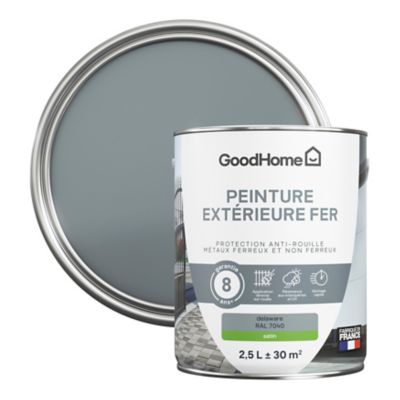 Peinture extérieure fer anti-rouille GoodHome RAL 7040 gris delaware satin 2.5L