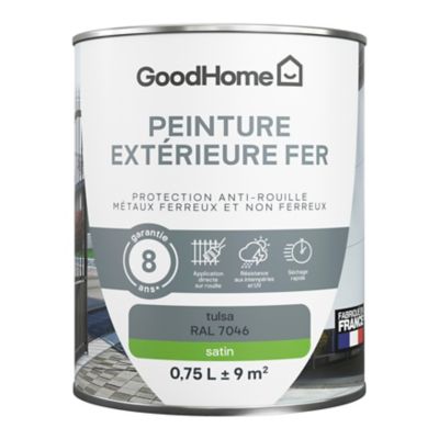 Peinture extérieure fer anti-rouille GoodHome RAL 7046 gris tulsa satin 0.75L