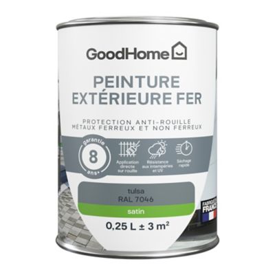 Peinture extérieure fer anti-rouille GoodHome RAL 7046 gris tulsa satin 250ml
