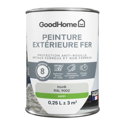 Peinture extérieure fer anti-rouille GoodHome RAL 9002 gris inuvik satin 250ml
