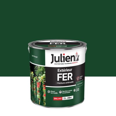 Peinture extérieure fer antirouille Julien vert potager brillant 2L