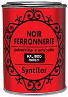 Peinture extérieure fer antirouille noir satiné Syntilor 250 ml