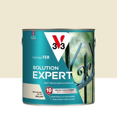 Peinture extérieure fer Solution expert beige calcaire brillant V33 2L