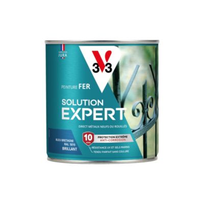 Peinture extérieure fer Solution expert bleu bretagne brillant V33 500ml