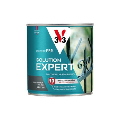 Peinture extérieure fer Solution expert noir charbon brillant V33 500ml