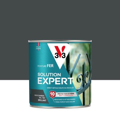 Peinture extérieure fer Solution expert noir charbon brillant V33 500ml