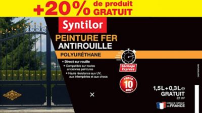 Peinture extérieure fer Syntilor Ultra Protect noir satin 1,5L + 20% gratuit