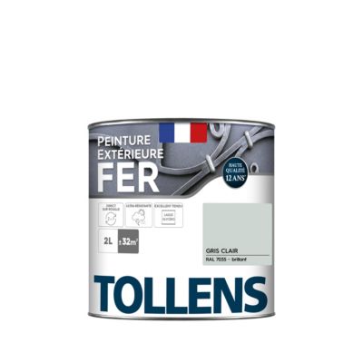 Peinture extérieure fer Tollens brillant gris clair 2L