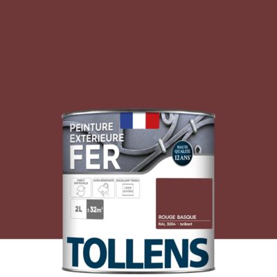 Peinture Extérieure Fer Tollens Brillant Rouge Basque 500ml | Castorama