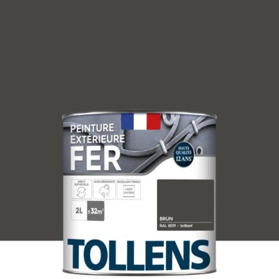 Peinture extérieure fer Tollens RAL 8019 brun brillant 2L