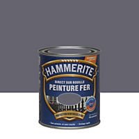 Peinture extérieure métal direct sur rouille Hammerite brillant laqué gris anthracite 0,75L
