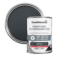 Peinture extérieure métal GoodHome Baltimore gris RAL 7016 brillant 250ml