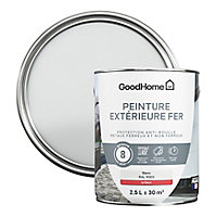 Peinture extérieure métal GoodHome blanc RAL 9003 brillant 2.5L