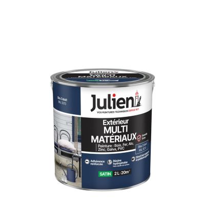 Peinture extérieure multi-matériaux Julien bleu cobalt satin 2L